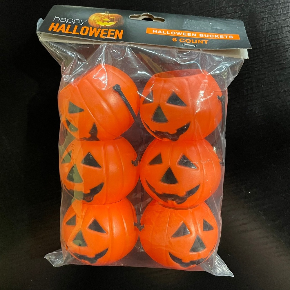 Walgreens Halloween Buckets Unisex OS Orange New 6 Count Mini Pumpkin Pails